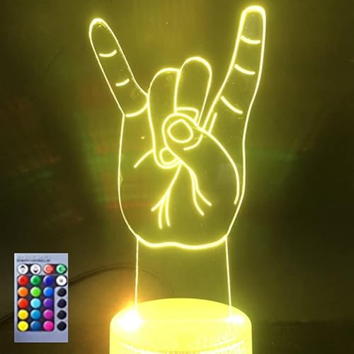 Jinson well 3D rock 'n' roll gesten Lampe optische Illusion Nachtlicht 16 Farbwechsel Tisch Schreibtisch Dekoration Lampen Acryl Flat USB Spielzeug von Jinson well