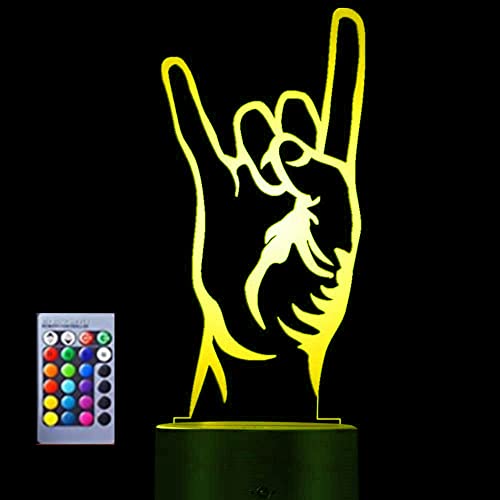 Jinson well 3D rock 'n' roll gesten Lampe optische Illusion Nachtlicht 16 Farbwechsel Touch Switch Tisch Schreibtisch Dekoration Lampen Acryl Flat USB Spielzeug von Jinson well