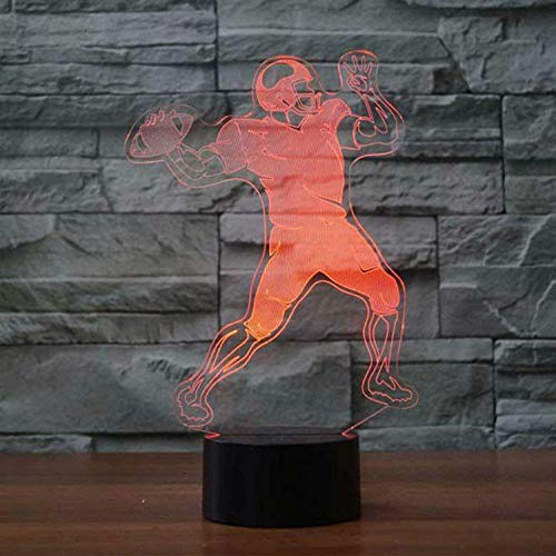 Jinson well 3D rugby fußball Lampe optische Illusion Nachtlicht, 7 Farbwechsel Touch Switch Tisch Schreibtisch Dekoration Lampen Acryl Flat ABS Base USB Spielzeug von Jinson well