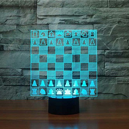 Jinson well 3D schach - modellierung Nachtlicht Lampe optische Nacht licht Illusion 7 Farbwechsel Touch Switch Tisch Schreibtisch Dekoration Lampen mit Acryl Flat ABS Base USB Kabel von Jinson well