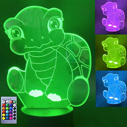 Jinson well 3D schildkröte Lampe optische Illusion Nachtlicht 16 Farbwechsel Tisch Schreibtisch Dekoration Lampen perfekte mit Acryl Flat ABS Base USB Kabel Spielzeug von Jinson well