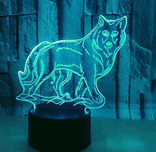 Jinson well 3D wolf hund Nachtlicht licht led Lampe optische Illusion 7 Farbwechsel Touch Switch Tisch Schreibtisch Dekoration Lampen Acryl Flat ABS Base USB Spielzeug von Jinson well