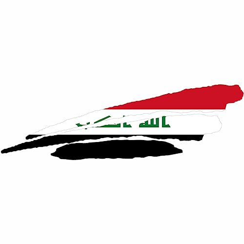 JINTORA - Autoaufkleber Tuning - Auto Aufkleber Irak - 100x32 mm - 3 Streifen Flagge - Auto Sticker Bus Fenster Heckscheibe Camper wetterfest Outdoor Sticker Auto Deko LKW Tuning Selbstklebend von JINTORA