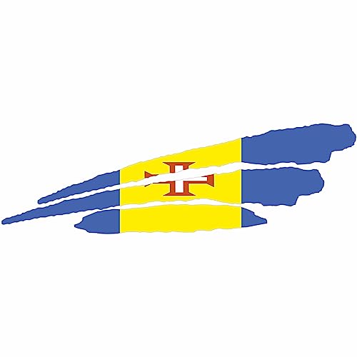 JINTORA - Autoaufkleber Tuning - Auto Aufkleber Madeira - 100x32 mm - 3 Streifen Flagge - Auto Sticker Bus Fenster Heckscheibe Camper wetterfest Outdoor Sticker Auto Deko LKW Tuning Selbstklebend von Jintora