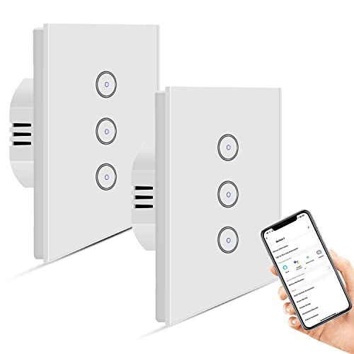 Alexa Light Switch Smart Light Switch WiFi Tempered Glass Touch Switch, Works with Alexa & Google, App Remote Control, Timing Function,Easy installation Alexa Light Switch Smart Light Switch WiFi Tempered Glass Touch Switch, Works with Alexa & Google, App Remote Control, Timing Function,Easy installation von Jinvoo