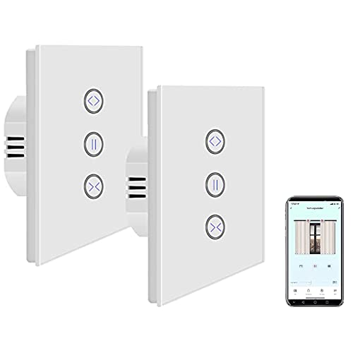 Jinvoo Alexa rolladenschalter, WLAN Rolladenschalter, Smart Jalousien Schalter mit Touch Panel Kompatibel mit Alexa und Google Home, APP Steuerbar und Timer-Funktion (2 pack) von Jinvoo
