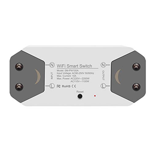 Jinvoo WLAN-Smart-Lichtschalter, kabelloser Relaisschalter, App-Fernbedienung, Timing-Funktion, kompatibel mit Amazon Alexa (Echo)/Google Home, unterstützt iOS und Android (1 Stück) von Jinvoo