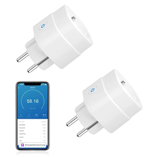 Jinvoo Smart Plug, WLAN-Steckdose, WiFi-Fernbedienung Mini-Steckdose, Stromüberwachung,Smart-Steckdose, Alexa-Steckdose kompatibel mit Alexa, Google Home, Smart Life,Fernbedienung, 16 A, 2er-Pack Jinvoo Smart Plug, WLAN-Steckdose, WiFi-Fernbedienung Mini-Steckdose, Stromüberwachung,Smart-Steckdose, Alexa-Steckdose kompatibel mit Alexa, Google Home, Smart Life,Fernbedienung, 16 A, 2er-Pack von Jinvoo