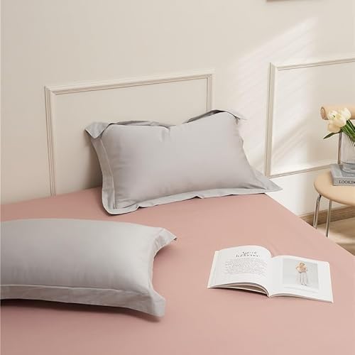 JinweiS 1 x Baumwoll-Kissenbezug, klassisch und zeitlos, reine Farbe, schlichter Kissenbezug, mit jedem Bett ist brillant, 48 x 74 cm (Bleiasche) von JinweiS