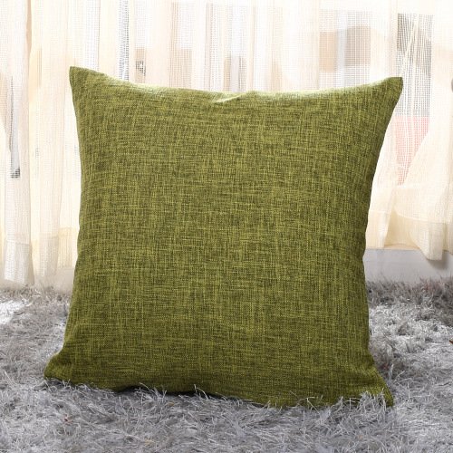 JinweiS 1 x Kissenbezug aus verdicktem Leinen, grüner Druck, bunter Kissenbezug, erhellt Ihr Schlafzimmer, 40 x 40 cm (Fruchtgrün) von JinweiS