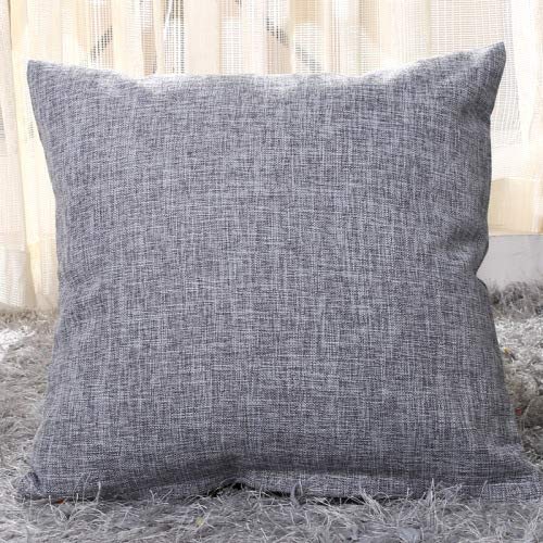 JinweiS 1 x Kissenbezug aus verdicktem Leinen, grüner Druck, bunter Kissenbezug, erhellt Ihr Schlafzimmer, 40 x 40 cm (dunkelgrau) von JinweiS