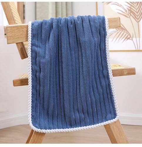 JinweiS 1 x Korallen-Fleece-Badetuch, vielseitig einsetzbar als Bad, Fitness, Badezimmer, Dusche, Sport, Handtuch, für verschiedene Situationen mühelos. 70 x 140 cm (Graublau) 02 von JinweiS