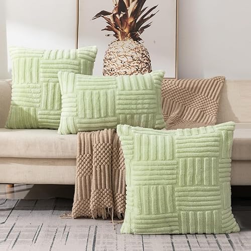 JinweiS 1 x Schneeflocken-Fleece-Kissenbezug, klassisch und zeitlos, reine Farbe, einfacher Kissenbezug, mit jedem Bett ist brillant, 45 x 45 cm (Türkis) von JinweiS