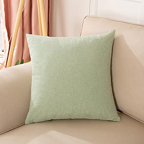 JinweiS 1 x einfarbiger Leinen-Kissenbezug, klassisch und zeitlos, reine Farbe, einfacher Kissenbezug, mit jedem Bett ist brillant, 50 x 50 cm (Erbsengrün) von JinweiS