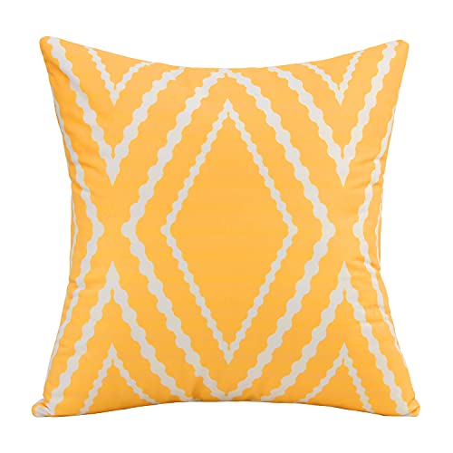 JinweiS 1 x kurzer Plüsch-Kissenbezug für Sofa, grüner Druck, bunter Kissenbezug, erhellt Ihr Schlafzimmer, 50 x 50 cm, Gelb von JinweiS