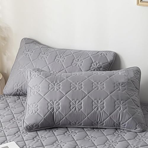 JinweiS 1 x wasserdichter, hautfreundlicher Baumwoll-Soja-Kissenbezug bietet ein angenehmes Schlaferlebnis, um Ihren eigenen privaten Schlafplatz zu schaffen, 48 x 74 cm (dunkelgrau) von JinweiS