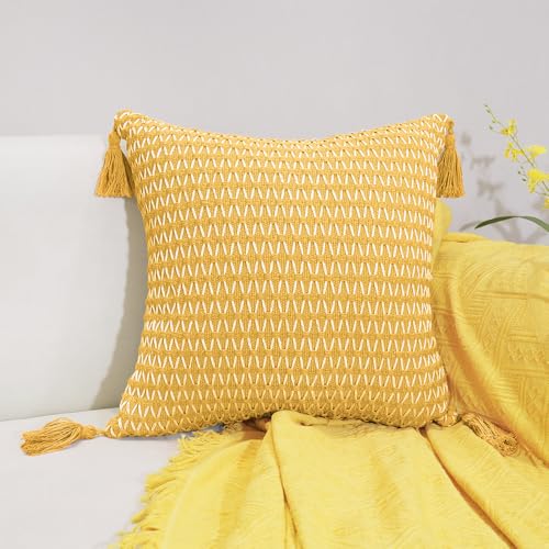 JinweiS 1 x wendbarer Flor-Kissenbezug, klassisch und zeitlos, einfache Farbe, mit jedem Bett ist brillant, 45 x 45 cm (Goldgelb 01) von JinweiS
