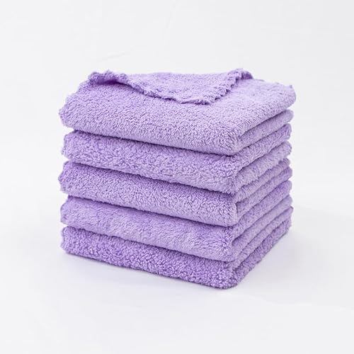 JinweiS 10 x violette Geschirrtücher, geruchsneutral, wiederverwendbar, 30 x 30 cm, super saugfähig, Korallen-Fleece-Reinigungstücher, antihaftbeschichtet, Öl, waschbar, schnell trocknend, Violett von JinweiS