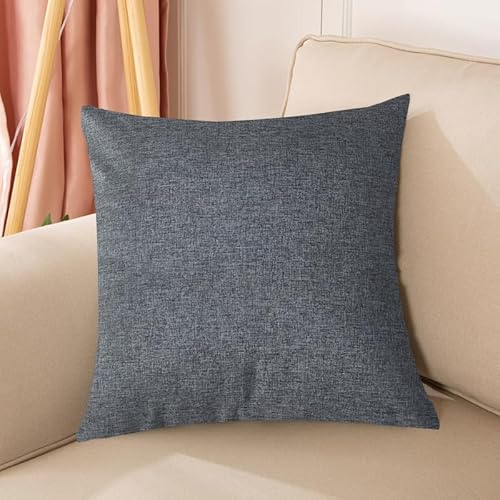 JinweiS 2 Kissenbezüge aus einfarbigem Leinen, klassisch und zeitlos, reine Farbe, einfache Kissenbezüge, mit jedem Bett ist brillant, 40 x 40 cm, Rauchgrau von JinweiS