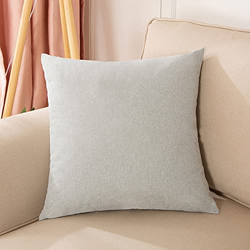 JinweiS 2 Kissenbezüge aus einfarbigem Leinen, klassisch und zeitlos, reine Farbe, schlicht, mit jedem Bett ist brillant, 50 x 50 cm (Hellgrau) von JinweiS