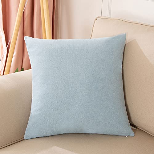 JinweiS 2 Kissenbezüge aus einfarbigem Leinen, klassisch und zeitlos, reine Farbe, schlicht, mit jedem Bett ist brillant, 50 x 70 cm (Babyblau) von JinweiS