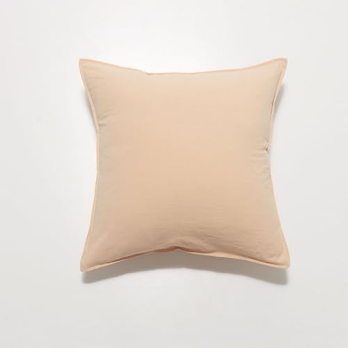 JinweiS 2 einfache gewaschene Baumwoll-Kissenbezüge mit gepresstem Rand, klassisch und zeitlos, reine Farbe, einfacher Kissenbezug, mit jedem Bett ist brillant, 45 x 45 cm (Grün 5) von JinweiS
