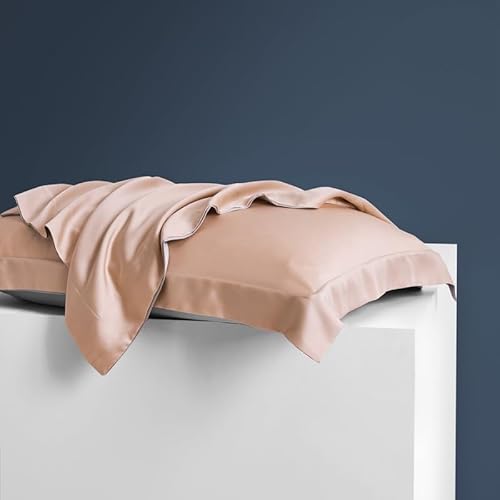 JinweiS 2 x 60 Tencel-Kissenbezüge, leicht, luxuriös, ausgewählter Stoff, schützt Ihren süßen Traum, 48 x 74 cm (Champagner-Gold) von JinweiS