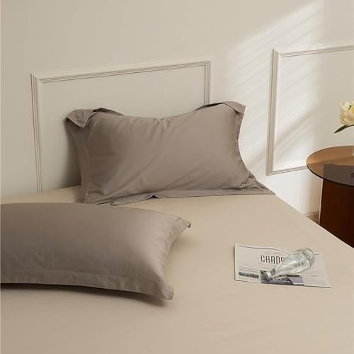 JinweiS 2 x Baumwoll-Kissenbezüge, klassisch und zeitlos, reine Farbe, schlicht, mit jedem Bett ist brillant, 48 x 74 cm (dunkelgrau) von JinweiS