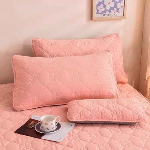 JinweiS 2 x Kissenbezüge, Baumwolle, klassisch und zeitlos, reine Farbe, schlicht, mit jedem Bett ist brillant, 40 x 60 cm (Pink) von JinweiS