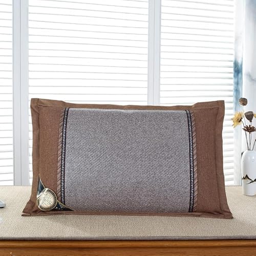 JinweiS 2 x atmungsaktiver Kissenbezug für Einzelbett, verabschieden Sie sich von schwülen, kühlen und kühlen Kissenbezügen, für den Sommer und guten Schlaf, 48 x 74 cm (grau) von JinweiS