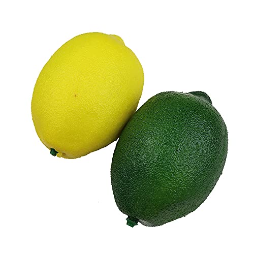 JinweiS 28 Stück künstliche Zitrone künstliche Frucht Lebendige grüne und gelbe Zitronenmischung Set lebensechte simulierte Früchte für Zuhause Küche Party Dekoration von JinweiS
