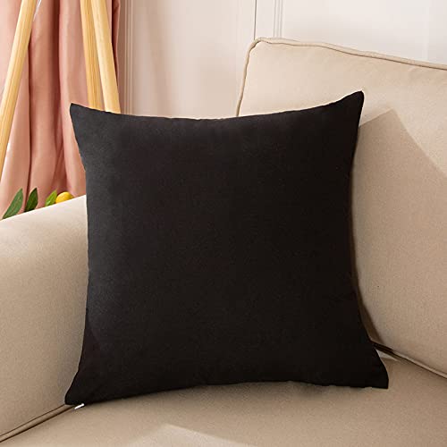 JinweiS 3-teiliges einfarbiges Leinen-Kissenbezug, klassisch und zeitlos, reine Farbe, einfache Kissenbezüge, mit jedem Bett ist brillant, 40 x 40 cm (schwarz) von JinweiS
