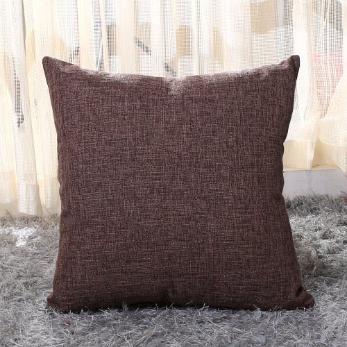 JinweiS 4 Kissenbezüge aus verdicktem Leinen, grüner Druck, bunte Kissenbezüge, erhellen Sie Ihre Schlafzimmerlandschaft, 54,8 x 54,8 cm, dunkles Kaffeebraun von JinweiS