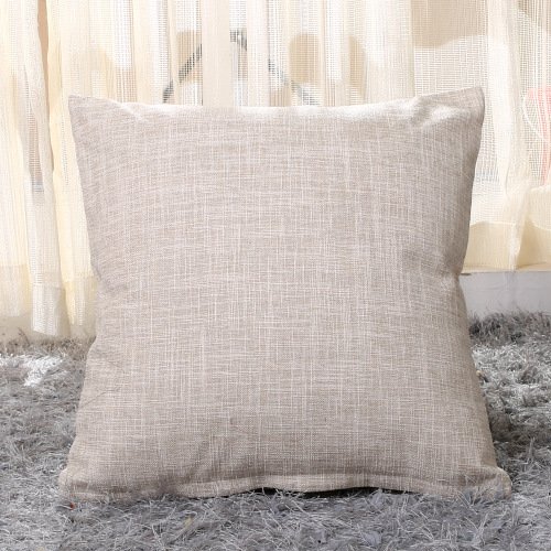 JinweiS 4 x Kissenbezüge aus verdicktem Leinen, grüner Druck, bunte Kissenbezüge, erhellen Sie Ihr Schlafzimmer, 50 x 50 cm, gebrochenes Weiß von JinweiS