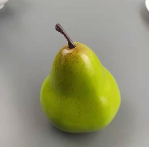 JinweiS 6 Stück künstliche Birnen, künstliche Früchte, leuchtend grüne Birnen, verwendet für Obstläden, Supermärkte, Schreibtische, Büros, Restaurants, Dekorationen oder Requisiten (grün) von JinweiS