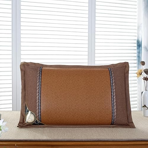 JinweiS Atmungsaktiver Kissenbezug für Einzelbett, 2 Stück, verabschieden Sie sich von schwülen, kühlen und kühlen Kissenbezügen, für den Sommer, 48 x 74 cm (Kaffeefarbe) von JinweiS