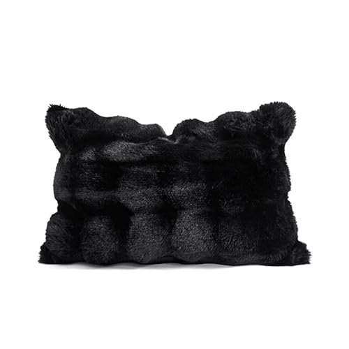 JinweiS Dekorativer Kissenbezug, Bauernhaus-Kissenbezug, moderne Kissenbezüge für Sofa, Couch, Wohnzimmer, 30,5 x 50,8 cm, Schwarz 02 von JinweiS