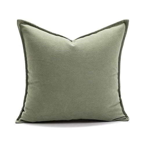 JinweiS Dekorativer Kissenbezug, Bauernhaus-Kissenbezug, moderner Kissenbezug für Sofa, Couch, Wohnzimmer, 45,7 x 45,7 cm, Grün 2 von JinweiS