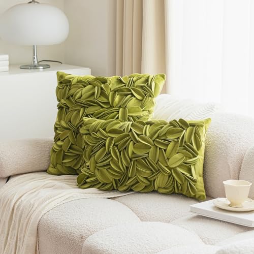 JinweiS Dekorativer Kissenbezug aus der Luxus-Serie, flauschiger Kissenbezug für Sofa, Schlafzimmer, Auto, 30,5 x 50,8 cm, Grün von JinweiS