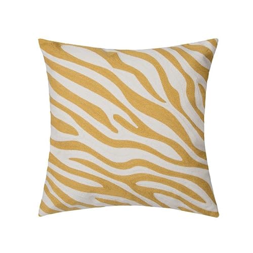 JinweiS Dekorativer Kissenbezug im Bauernhaus-Stil, moderner Kissenbezug für Sofa, Couch, Wohnzimmer, 45,7 x 45,7 cm, Gelb 08 von JinweiS