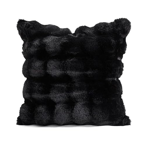 JinweiS Dekorativer Kissenbezug im Bauernhaus-Stil, moderner Kissenbezug für Sofa, Couch, Wohnzimmer, 45,7 x 45,7 cm, Schwarz 02 von JinweiS