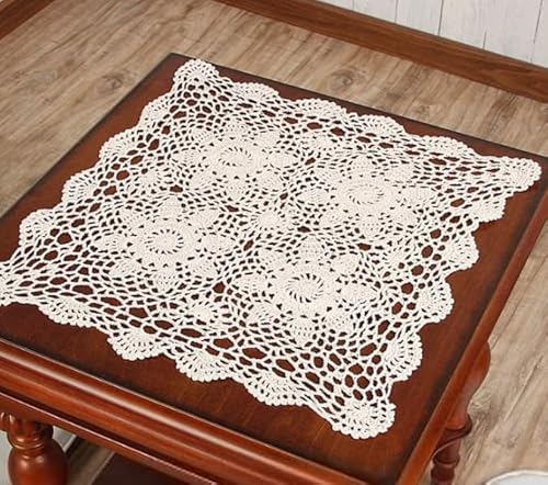 JinweiS Handgefertigte Häkelspitze Tischdeckchen Tischset Esszimmer Matten 38,1 cm Nachttischabdeckung von JinweiS