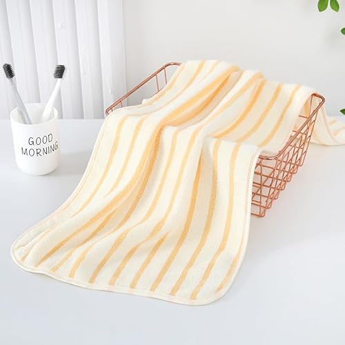 JinweiS Handtücher, 35 x 75 cm, Korallen-Fleece, vertikal gestreift, leicht, schnell trocknend, Handtücher für Badezimmer und Puderzimmer, Gelb JinweiS Handtücher, 35 x 75 cm, Korallen-Fleece, vertikal gestreift, leicht, schnell trocknend, Handtücher für Badezimmer und Puderzimmer, Gelb von JinweiS