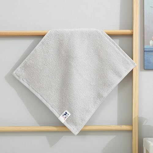 JinweiS Handtücher mit weicher und starker Wasseraufnahme, leicht, schnell trocknend, 34 x 34 cm, Hellgrau, 2 Stück von JinweiS