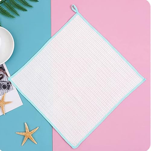 JinweiS Holzfaser-Reinigungstuch, Mikrofaser-Reinigungstücher, 20 Stück (je 30 x 30 cm), wiederverwendbares allgemeines Küchentuch, blau von JinweiS