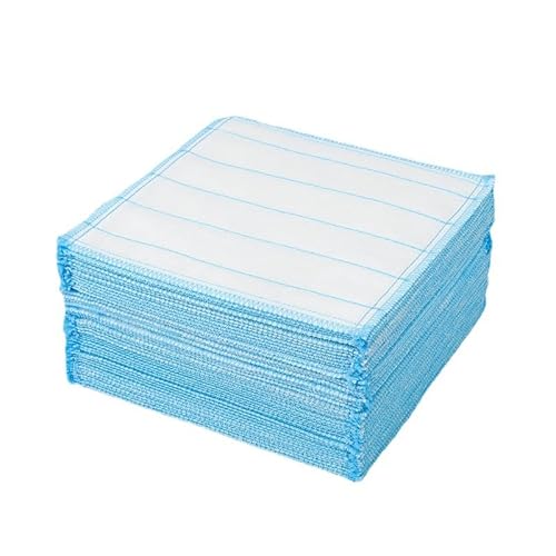 JinweiS Küchen-Waschlappen, 5-lagig, langlebig, weich, fusselfrei, Baumwollgarn, Geschirrtücher, Fleckenentfernung und Trockentücher, Blau, 30 x 29 cm, 10 Stück von JinweiS