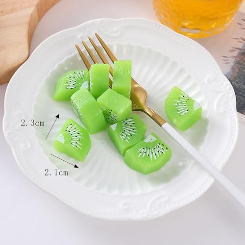 JinweiS Künstliche Früchte, Obstspieße, Kunstobst-Set, Kunststoffobst für Dekoration, dekoratives Obst für Zuhause, Party, Vasenfüller, Fotografie-Requisiten (Kiwi, 20 Stück) von JinweiS