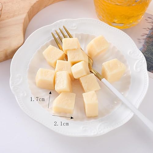 JinweiS Künstliche Früchte, Obstspieße, Kunstobst-Set, Kunststoffobst für Dekoration, dekoratives Obst für Zuhause, Party, Vasenfüller, Fotografie-Requisiten (gewürfelter Apfel, 50 Stück) von JinweiS