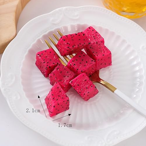 JinweiS Künstliche Früchte, Obstspieße, Kunstobst-Set, Kunststoffobst für Dekoration, dekoratives Obst für Zuhause, Party, Vasenfüller, Fotografie-Requisiten (rote Drachenfrucht, 20 Stück) von JinweiS
