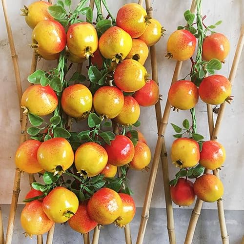 JinweiS Künstliche Früchte, Schaschlik, künstliches Obst-Set, Schaumstoffobst für Dekoration, dekoratives Obst für Zuhause, Party, Vasenfüller, Fotografie-Requisiten (Granatapfel, 5 Stück) von JinweiS
